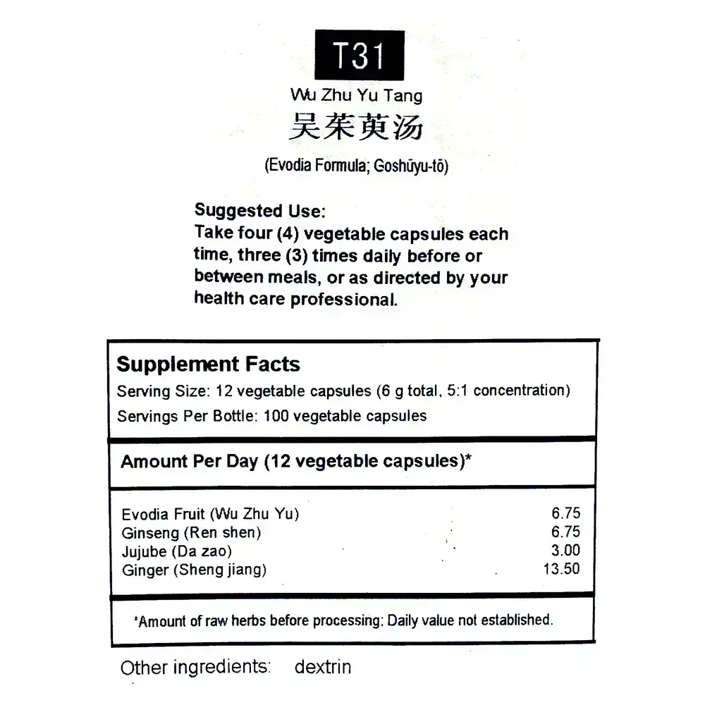 Product image for Evodia Formula (T-31).