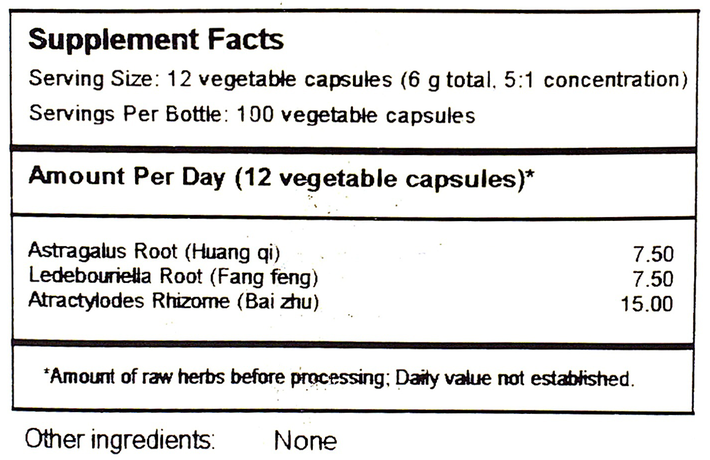 Product image for Yu Ping Feng San Capsules (Jade Windscreen Formula).