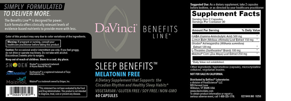 Product image for Sleep Benefits™ - Melatonin Free.