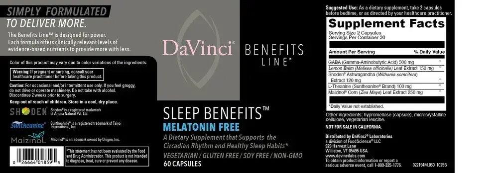Product image for Sleep Benefits™ - Melatonin Free.