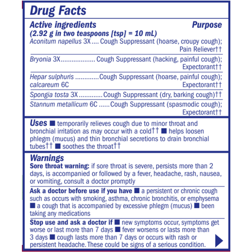 Product image for Cough &amp; Bronchial Syrup.