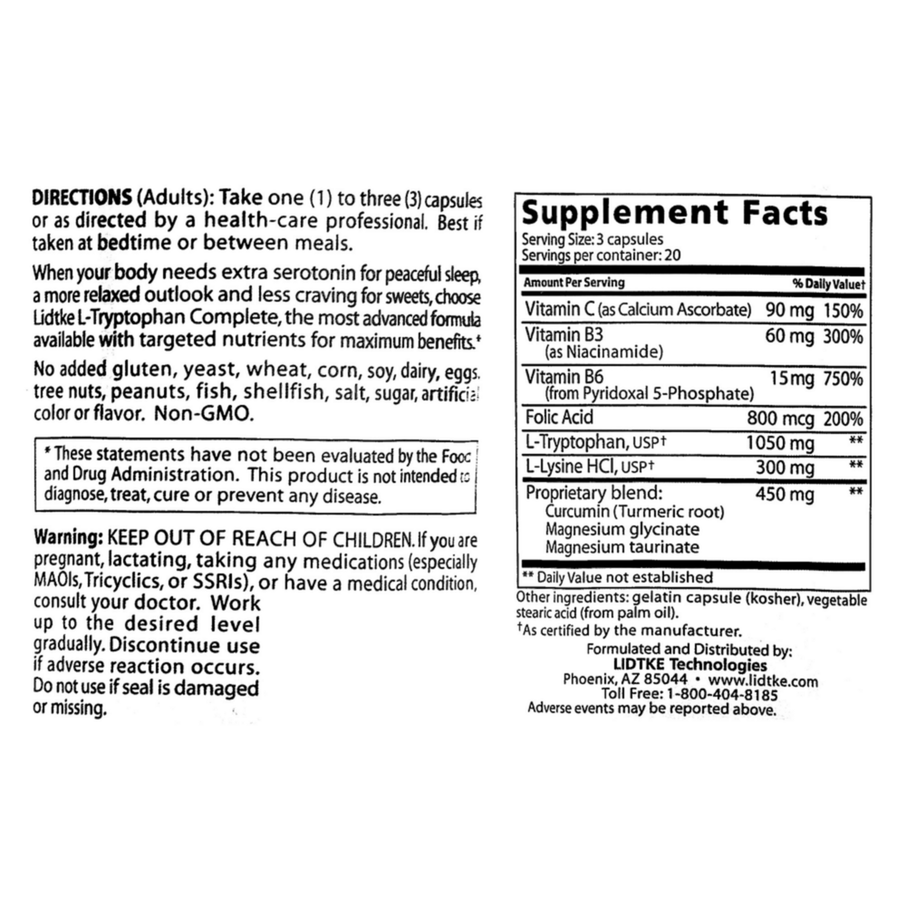Product image for L-Tryptophan Complete.