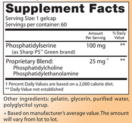 Product image for MemorEase(Phosphatidylserine)100mg.