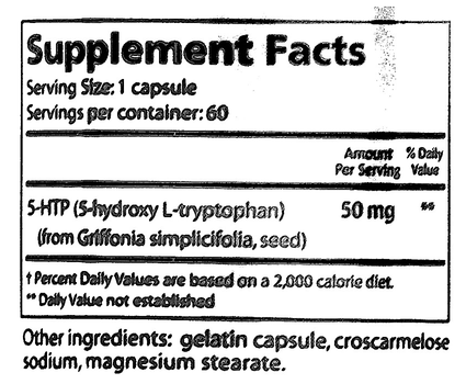 Product image for 5-HTP 50mg.