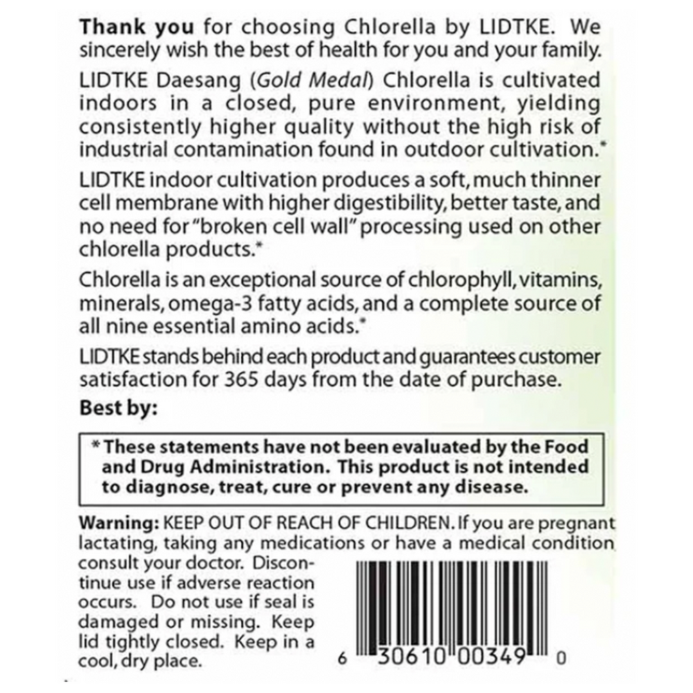 Product image for Chlorella.