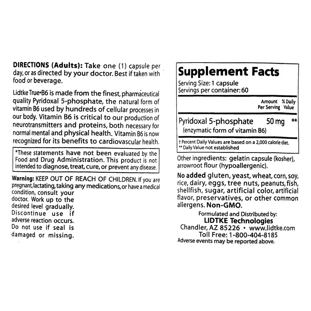 Product image for TrueB6 50mg [P-5-P].