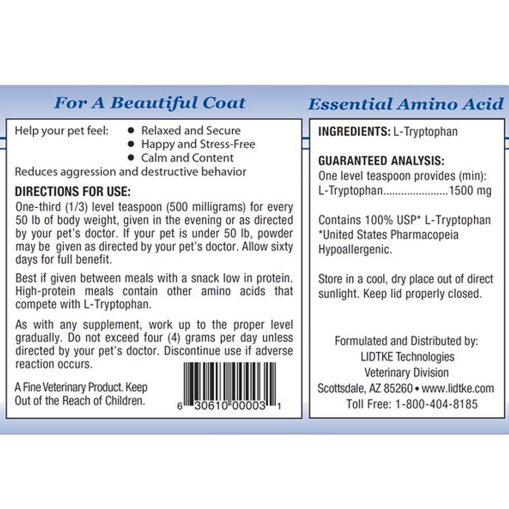 Product image for L-Tryptophan Pet Powder.
