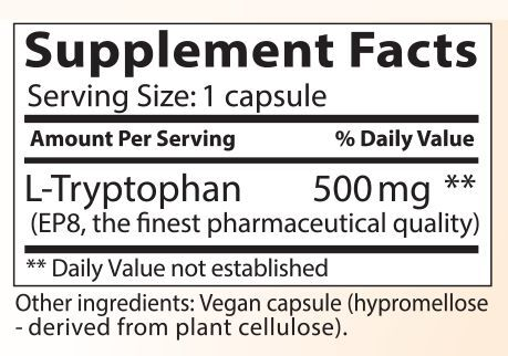 Product image for L-Tryptophan 500mg.