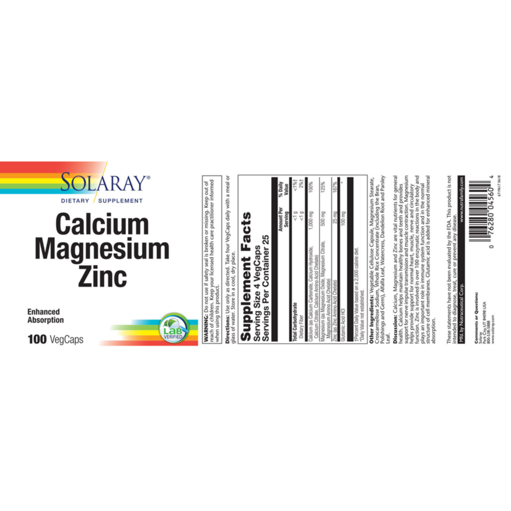 Product image for Calcium, Magnesium, Zinc.