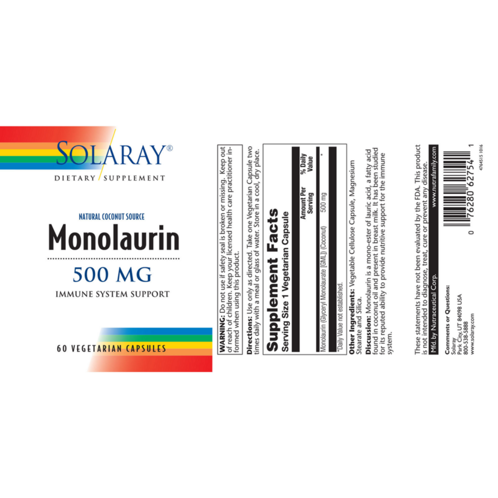 Product image for Monolaurin, Immune System Support.