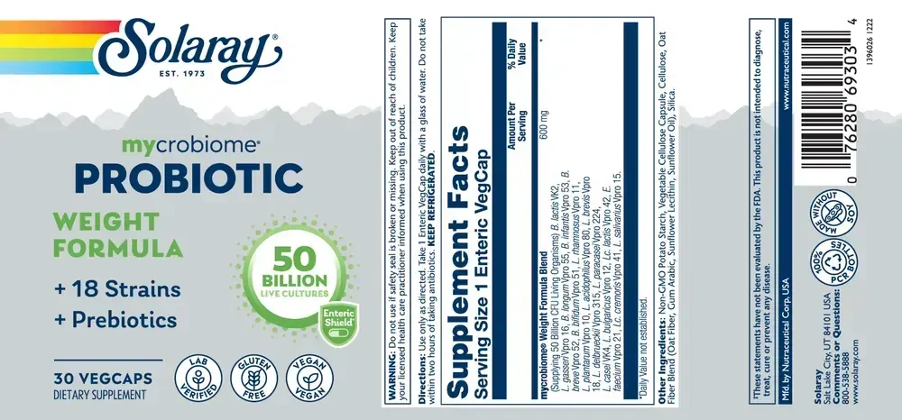 Product image for Mycrobiome Probiotic Weight Formula 50B Once Daily (F).