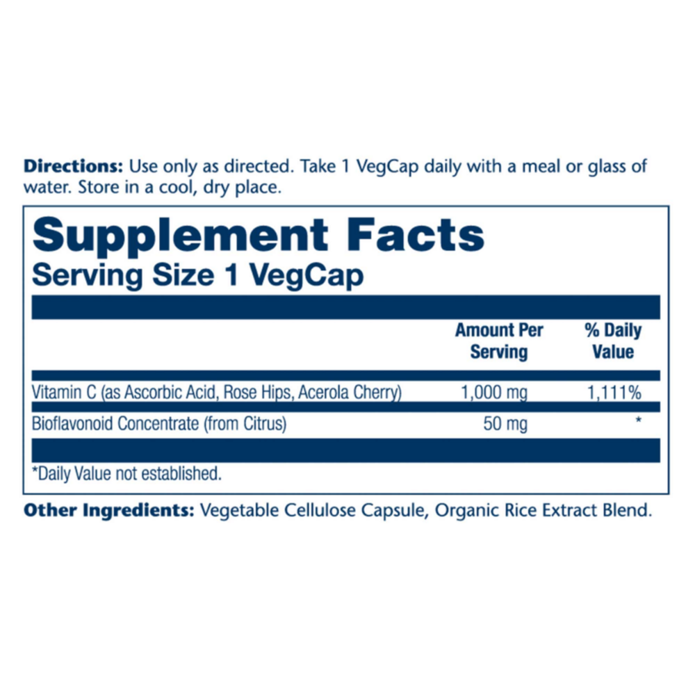 Product image for Vitamin C with Rose Hips, Acerola &amp; Bioflavonoids 1000mg.