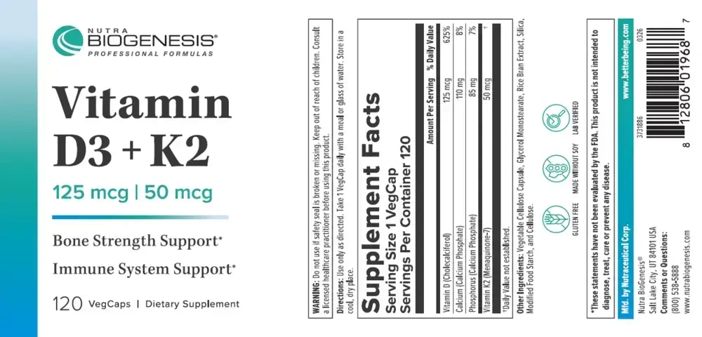 Product image for Vitamin D3 &amp; K2.
