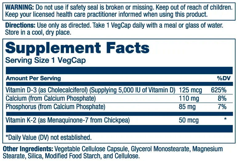 Product image for Vitamin D3 &amp; K2.