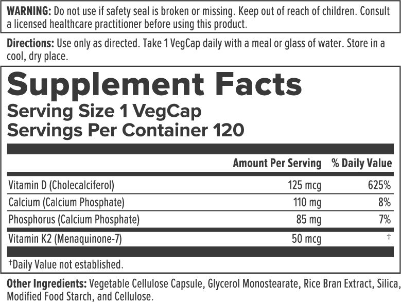 Product image for Vitamin D3 &amp; K2.