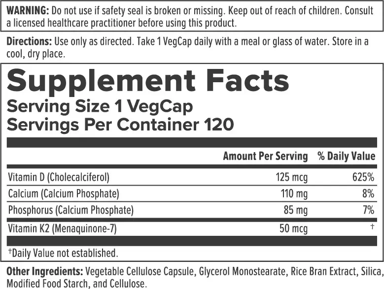 Product image for Vitamin D3 &amp; K2.