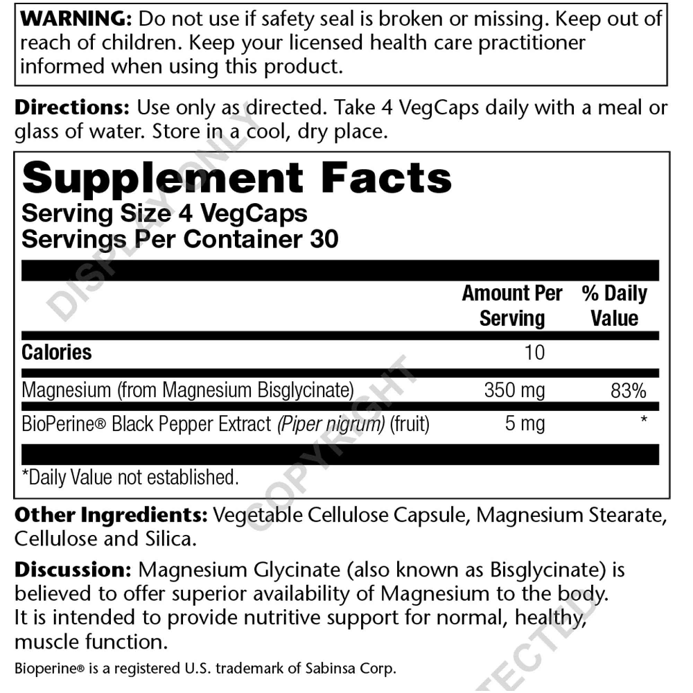 Product image for Magnesium Glycinate 350.