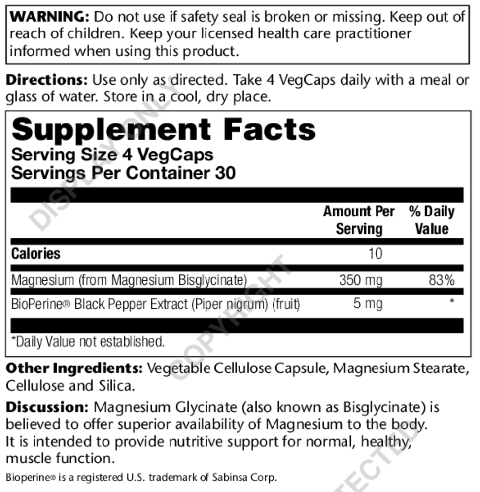 Product image for Magnesium Glycinate 350.