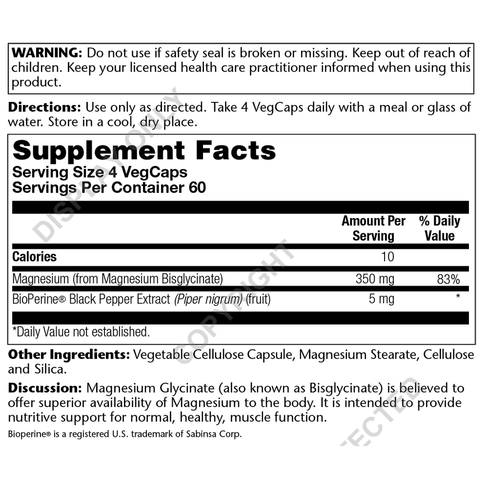 Product image for Magnesium Glycinate 350.