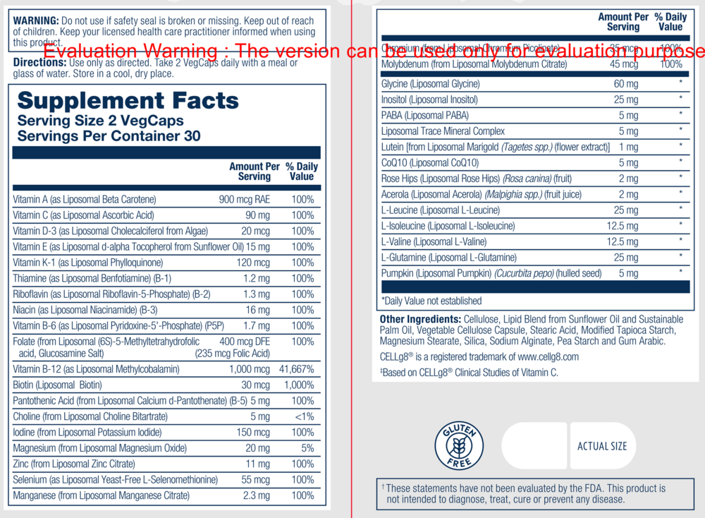 Product image for Liposomal Men's MultiVitamin.