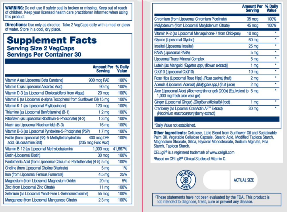 Product image for Liposomal Women's 50+ MultiVitamin.