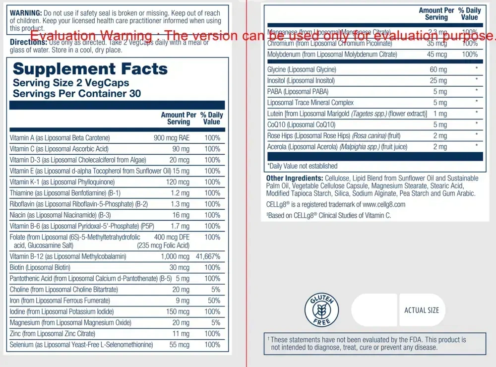 Product image for Liposomal Universal MultiVitamin.