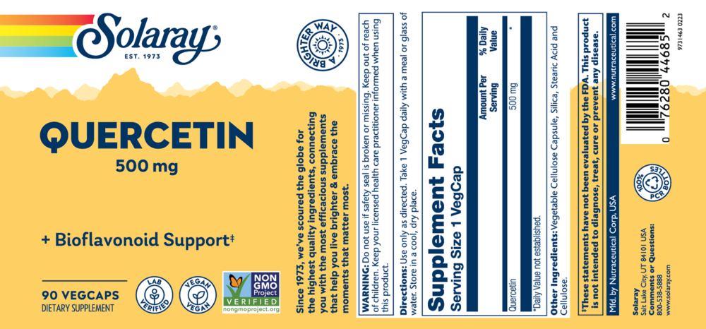 Product image for Quercetin 500mg.