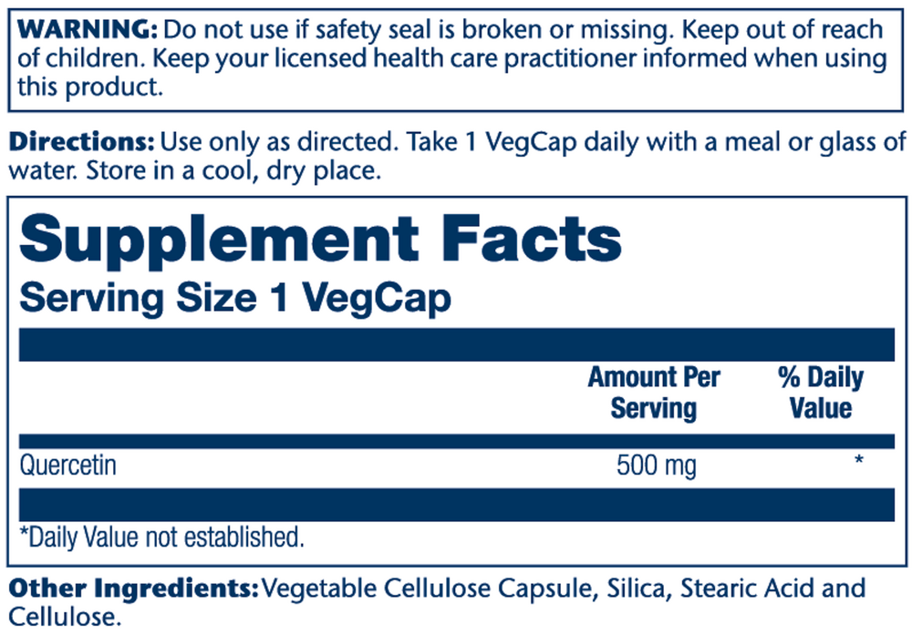 Product image for Quercetin 500mg.