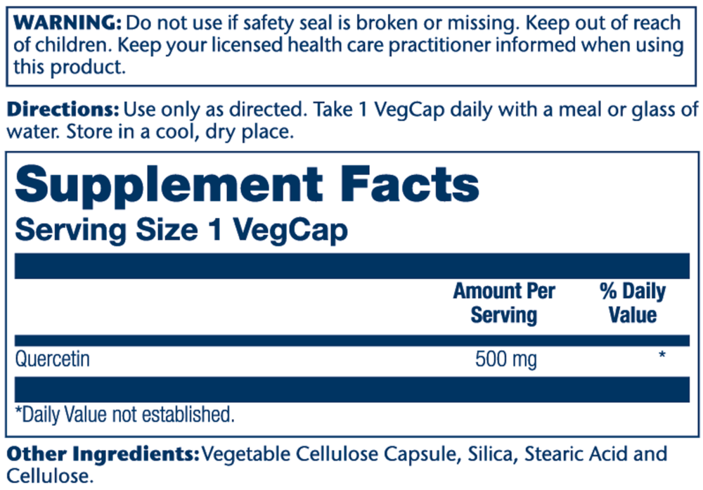 Product image for Quercetin 500mg.
