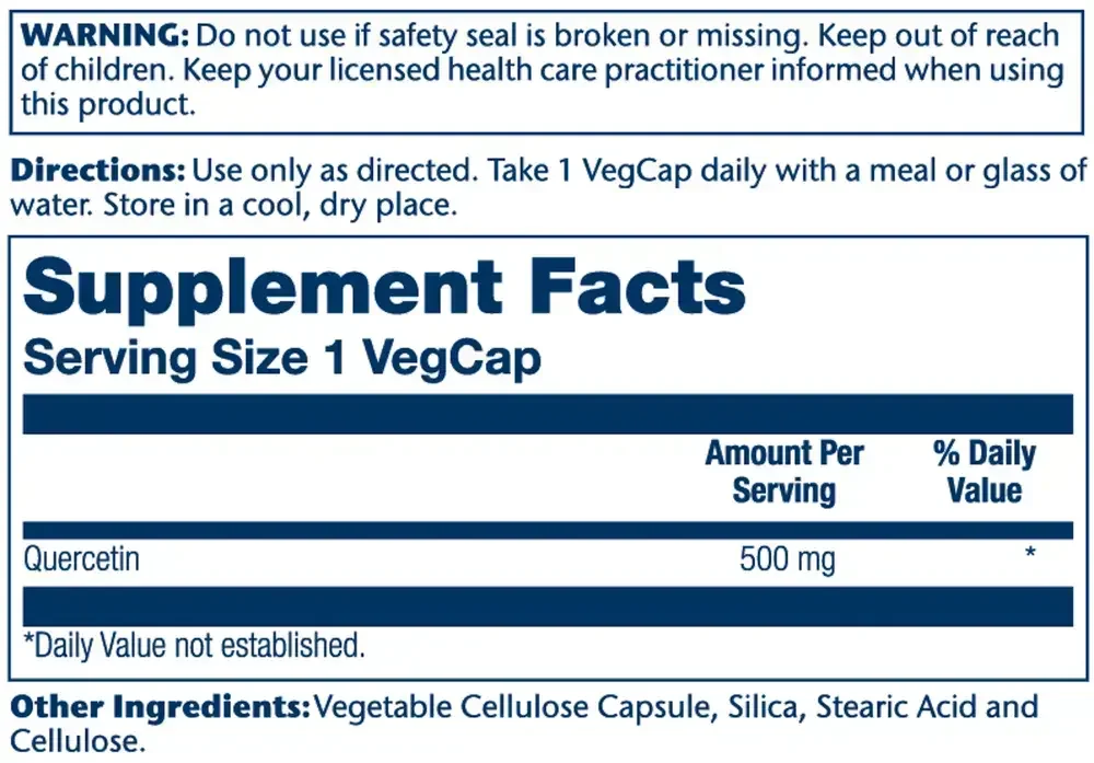Product image for Quercetin 500mg.