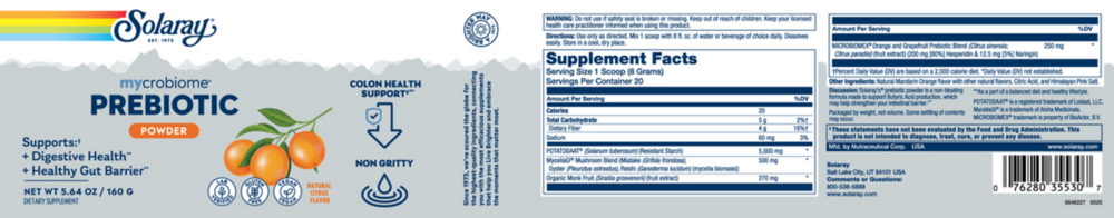 Product image for Microbiome Prebiotic, Citrus.