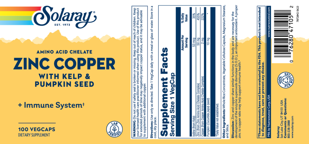 Product image for Zinc Copper Amino Acid Chelate.