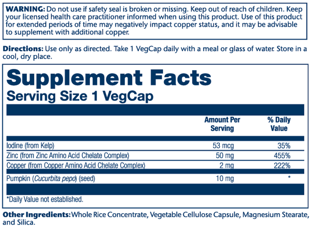 Product image for Zinc Copper Amino Acid Chelate.