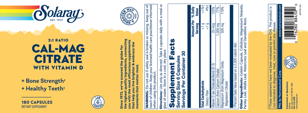 Product image for Cal Mag D-3 Citrate 2:1.