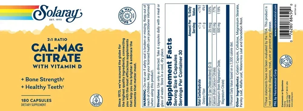 Product image for Cal Mag D-3 Citrate 2:1.