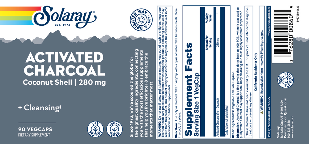 Product image for Activated Charcoal 280mg.