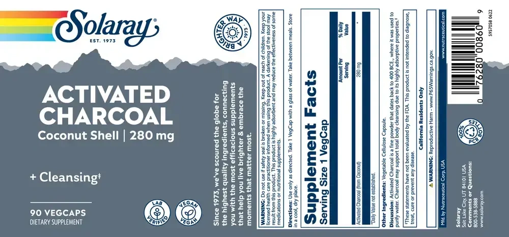 Product image for Activated Charcoal 280mg.