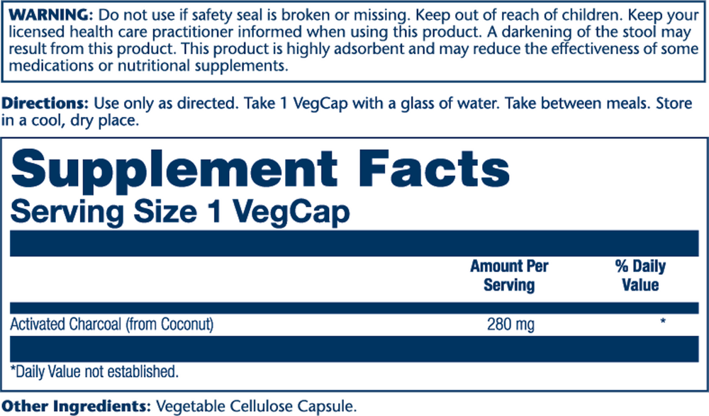 Product image for Activated Charcoal 280mg.