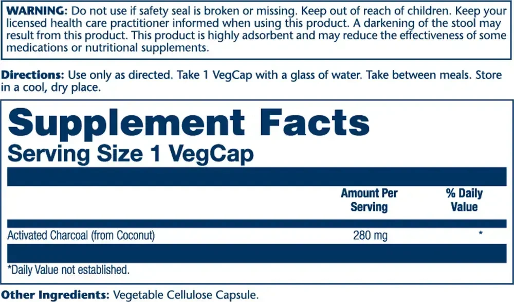 Product image for Activated Charcoal 280mg.