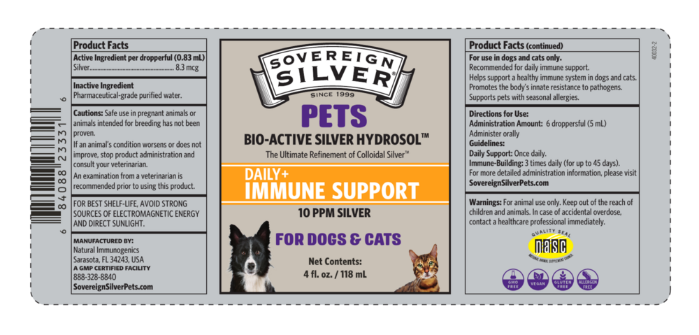 Product image for Bio-Active Silver Hydrosol Immune Pets Dropper.