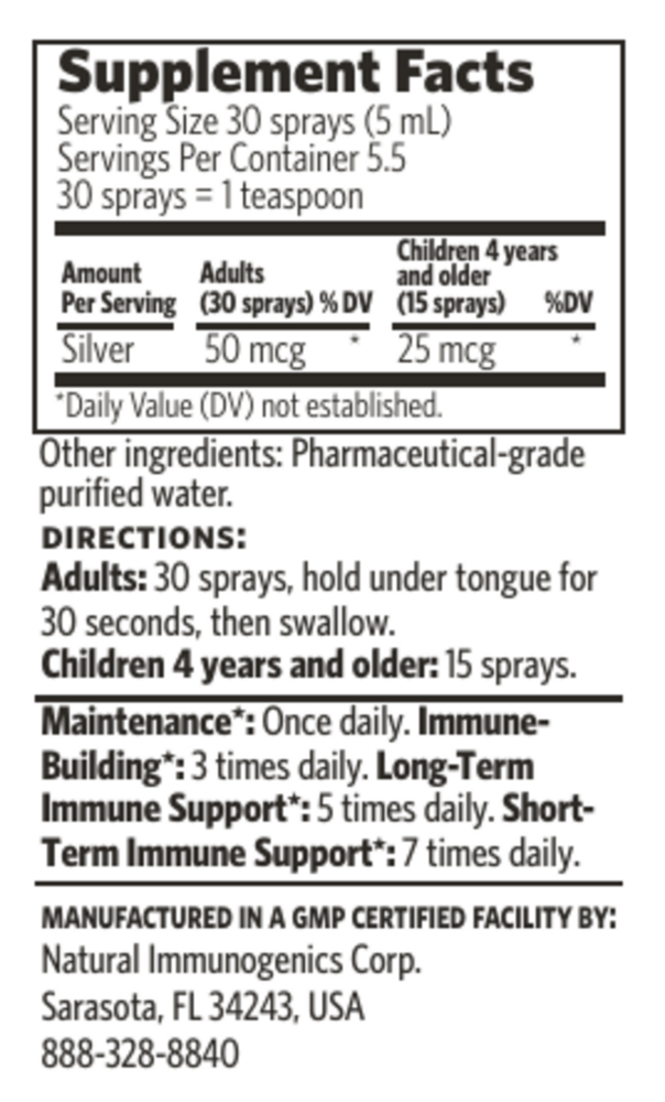 Product image for Bio-Active Silver Hydrosol Immune Fine Mist Spray.