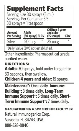 Product image for Bio-Active Silver Hydrosol Immune Fine Mist Spray.