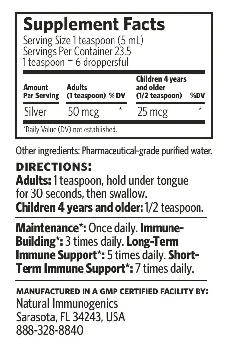 Product image for Bio-Active Silver Hydrosol Immune Dropper.