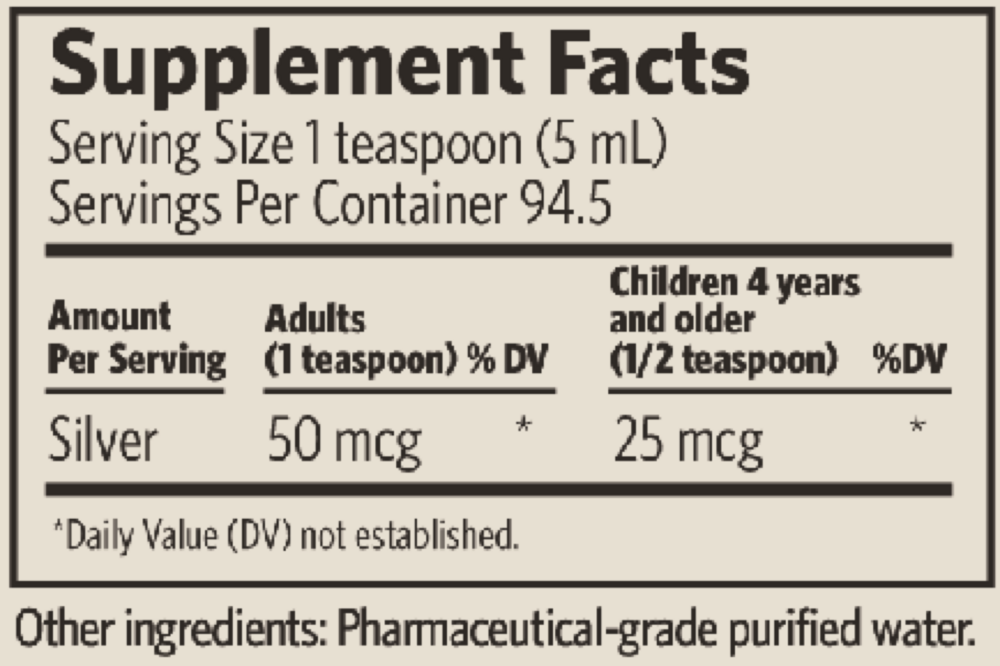 Product image for Bio-Active Silver Hydrosol Immune Screw Top.