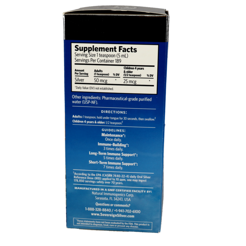 Product image for Bio-Active Silver Hydrosol Immune Screw Top.