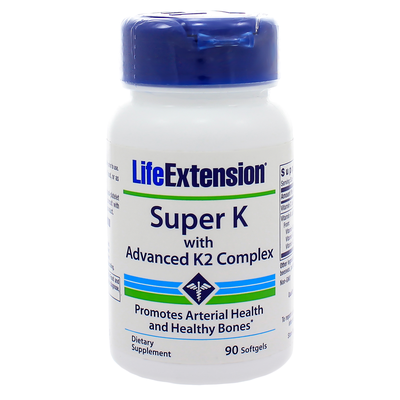 Super K with Advanced K2 Complex (90 Softgels) by Life Extension