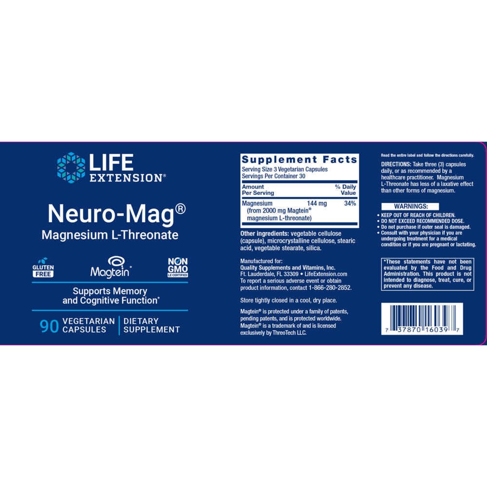 Product image for Neuro-Mag® Magnesium L-Threonate.