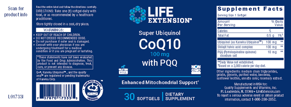 Product image for Super Ubiquinol CoQ10 with PQQ.