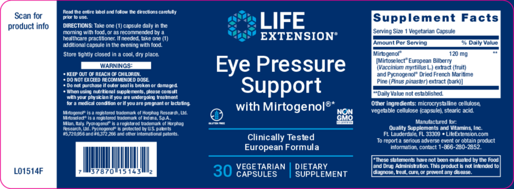 Product image for Eye Pressure Support with Mirtogenol.