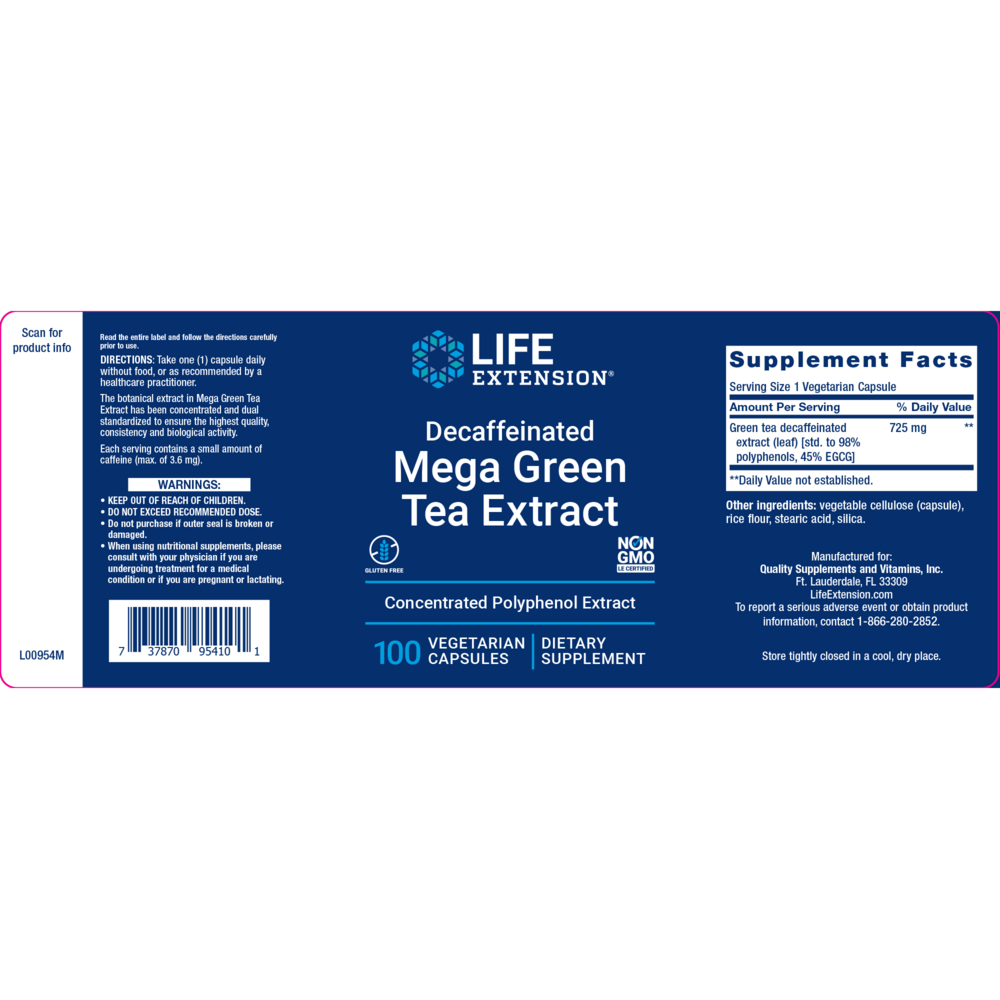 Product image for Decaffeinated Mega Green Tea Extract.